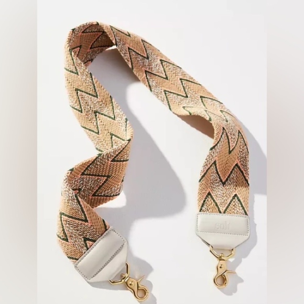 Salt x Anthropologie Handwoven Bag Strap in Beige